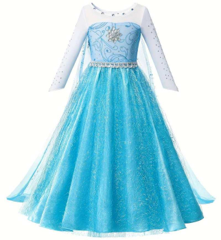 Von Elsa inspiriert: Prächtiges Eisköniginnenkleid - Glitzertraum mit Schleppe