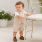Preview: Baby Anzug-Set für den Sommer - elegant in beige-weiss