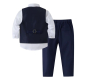 Preview: Total chic: Anzug-Set navyblau mit Weste, Hemd, Fliege und Hose
