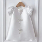 Preview: Edles klassisches Kleidchen im Seiden Look, Elfenbein mit Strass-Schleifchen