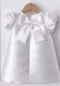 Preview: Edles klassisches Kleidchen im Seiden Look, Elfenbein mit Strass-Schleifchen