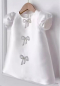 Preview: Edles klassisches Kleidchen im Seiden Look, Elfenbein mit Strass-Schleifchen