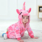 Preview: Süsses Einhorn - herziger Plüschoverall rosa für Babygirls