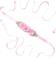 Preview: 3 Farben: Zauberhaftes Satin Taillenband oder auch Haarband mit Blüten und Strasssteinchen