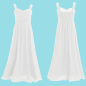 Preview: 7 Farben, auch in WEISS: Elegantes langes Festkleid - Ballkleid für Mädchen mit geradem, mehrlagigem Chiffonrock und schön gerafftem Oberteil
