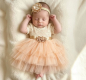 Preview: Kleidchen Set für neugeborene Baby-Mädchen, Champagner