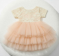 Preview: Kleidchen Set für neugeborene Baby-Mädchen, Champagner