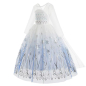 Preview: Glitzerkleid mit Schleppe inspiriert von Elsa - weiss-silber, bauschig und lang