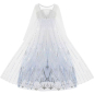 Preview: Glitzerkleid mit Schleppe inspiriert von Elsa - weiss-silber, bauschig und lang