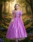 Preview: Violetter Glitzer-Traum - bauschiges Kleid für Rapunzel und Isabella...