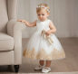 Preview: Chic: Taufkleid Partykleid für Babygirls, elfenbein und gold