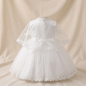 Preview: Taufkleid halblang, zweiteilig mit Schleier - traumhaft fein und stilsicher!