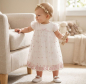 Preview: Pinkvanille-Eigendesign: Traumhaftes, langes, besticktes Kleidchen für kleine Mädchen, perfekt auch für die Taufe, weiss