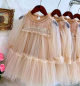 Preview: Romantischer Traum: Mädchenkleid aus weichem, bauschigen Tüll, altrosa