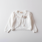 Preview: Ein Babyjäckchen wir früher! Süsser Bolero mit Blüten und Spitzen