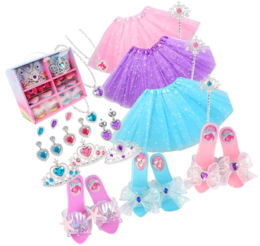 Preview: Grosses Prinzessinnen-Accessoires Sortiment mit Tutus, Schmuck und Schuhen