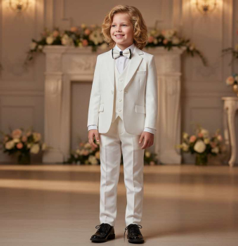 Edler Stil: Anzug für Jungen - perfekt für Kommunion und Hochzeit, Elfenbein, Grösse 128