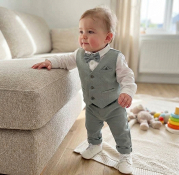 Preview: Elegante Taufschuhe für kleine Boys - im angesagten Oxford-Look