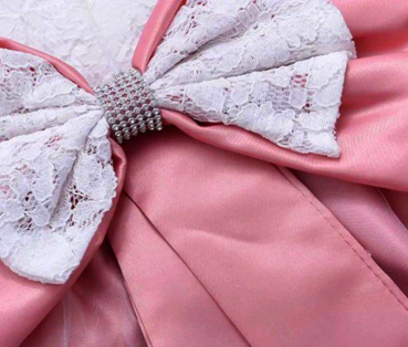 5 Farben: Taufkleid, Ballkleidchen reich bestickt mit schicker Schleife und passendem Haarband