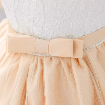 5 Farben: Taufkleid, Ballkleidchen reich bestickt mit schicker Schleife und passendem Haarband