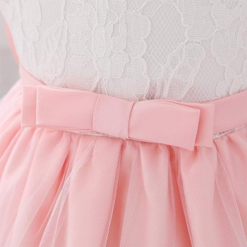 5 Farben: Taufkleid, Ballkleidchen reich bestickt mit schicker Schleife und passendem Haarband