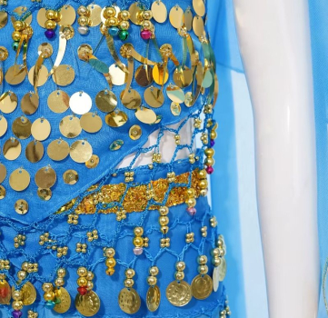 2 Farben: Bollywood oder 1001Nacht - wunderschönes Bauchtanz-Kostüm für Prinzessinnen