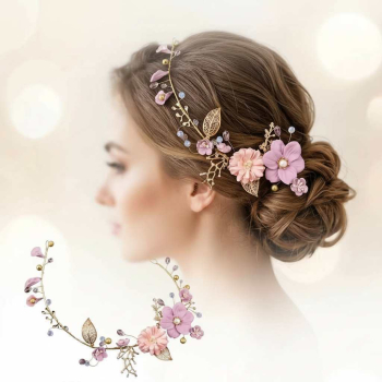 Haarschmuck für Hochzeit, Kommunion etc. Blütenkranz altrosa