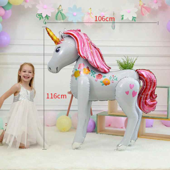 Riesiger Folienballon Einhorn, 'stehend'