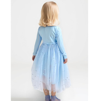 Preview: Lieblingskleid: Blau oder Rosa, von Elsa inspiriert - natürlich mit Tüll, langärmlig