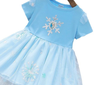 Süsses Kleidchen für kleine Eisköniginnen - mit schönem Glitzerstern und Tüllröckchen