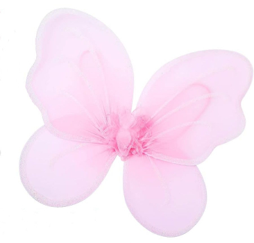 Geschenkset für kleine Feen: Flügel, Zauberstab, Haarband und Tutu in rosa