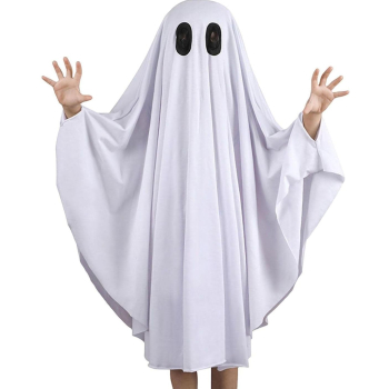Gespensterkostüm Halloween für Kinder und Erwachsene - weiss