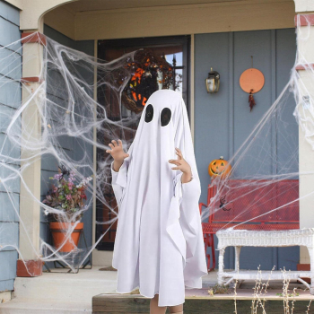 Gespensterkostüm Halloween für Kinder und Erwachsene - weiss