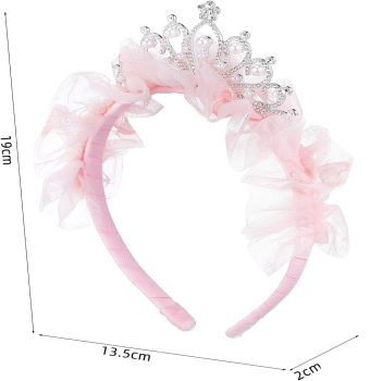 Prinzessinnen Haarreif rosa mit Glitzer-Krönchen