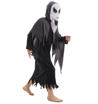 Preview: Halloweenkostüm für Kinder und Erwachsene - Geist, Gespenst schwarz