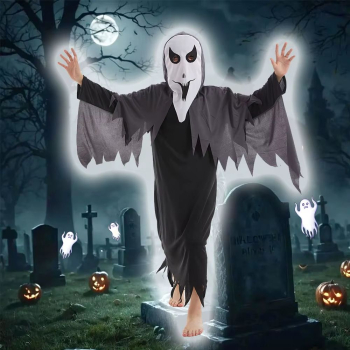 Preview: Halloweenkostüm für Kinder und Erwachsene - Geist, Gespenst schwarz