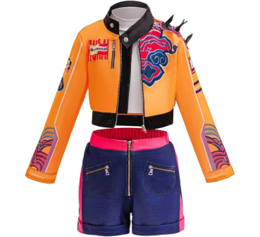 Preview: Stylisches Outfit für Kpop Fans - orange-blau, inspiriert von Rumi