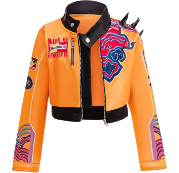 Preview: Stylisches Outfit für Kpop Fans - orange-blau, inspiriert von Rumi