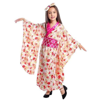 Kimono Kostüm Haruto-Stil, wunderschöner Blüten-Print