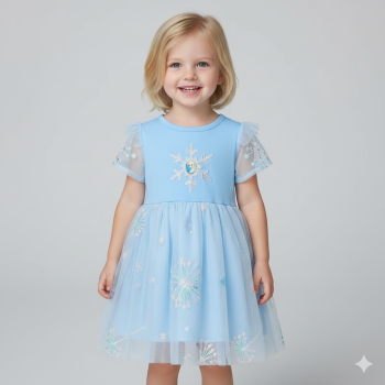 Lieblings-Kleidchen für kleine Eisköniginnen - mit schönem Glitzerstern und Tüllröckchen