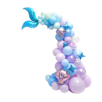 Riesiges Ballon Deko-Set für die perfekte Meerjungfrauen-Party! Set mit 87 Teilen