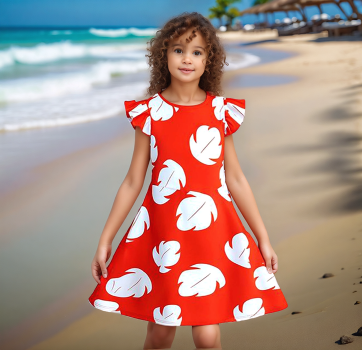 Süsses Lilo Kleid mit ausgestellten Ärmeln