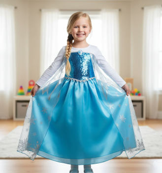 Von Elsa inspiriert - das perfekte glamouröse Kleid für glückliche Eisköniginnen