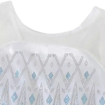 Preview: Glitzerkleid mit Schleppe inspiriert von Elsa - weiss-silber, bauschig und lang