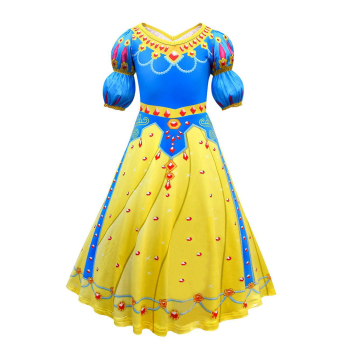 Schneewittchenkleid für Mädchen - lang und weit schwingend