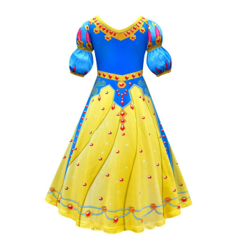 Schneewittchenkleid für Mädchen - lang und weit schwingend