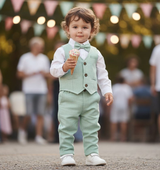Trendfarbe: Anzug-Set für elegante Gentlemen, Salbeigrün
