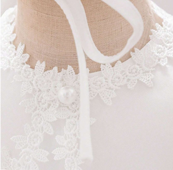 Preview: Taufkleid halblang, zweiteilig mit Schleier - traumhaft fein und stilsicher!