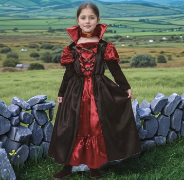 Wunderschöne Vampirkönigin - Kostümkleid für Halloween und Kinderfasnacht