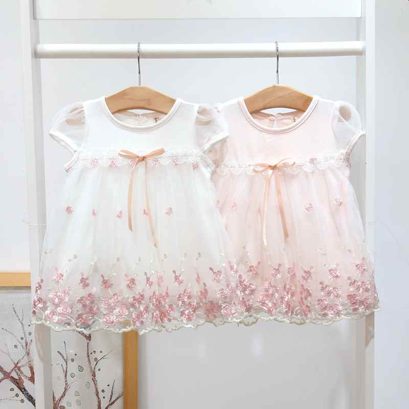 SALE % Blumenmädchenkleid Taufkleid Festkleid Babykleid Kleid creme/rosa 